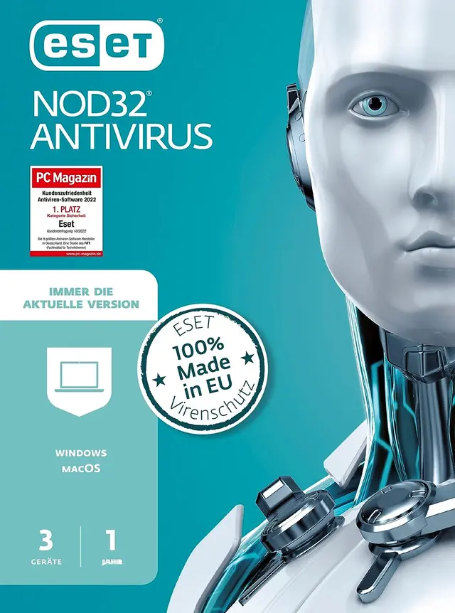 Eset NOD32 Antivirus 3 PC 1 Jahr
