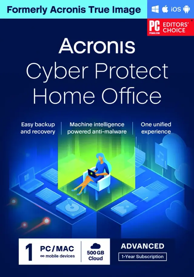Acronis True Image Home Office Advanced 3 PC 1 Year + 500 GB Cloud Storage
